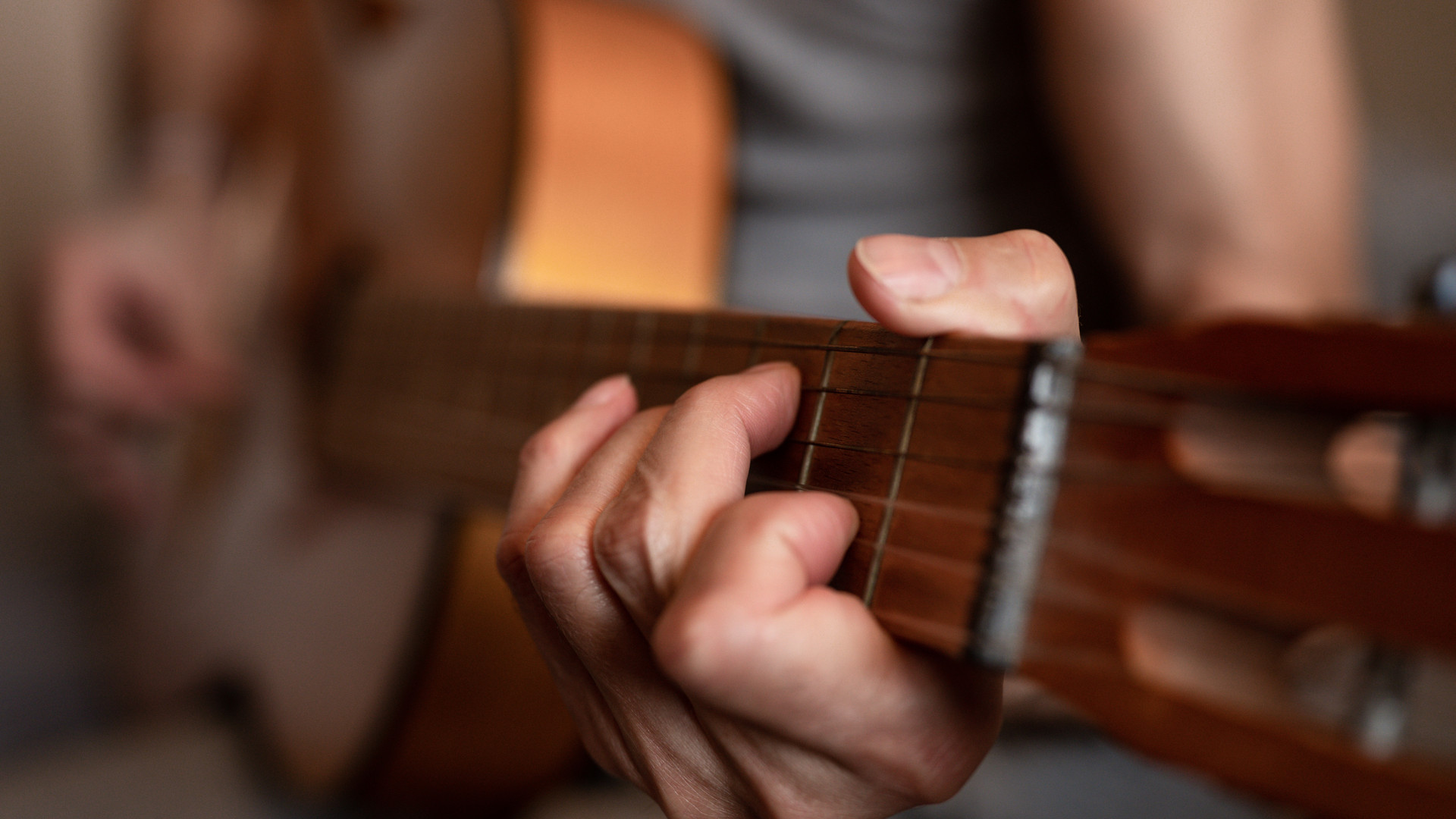 Detail van een gitaar